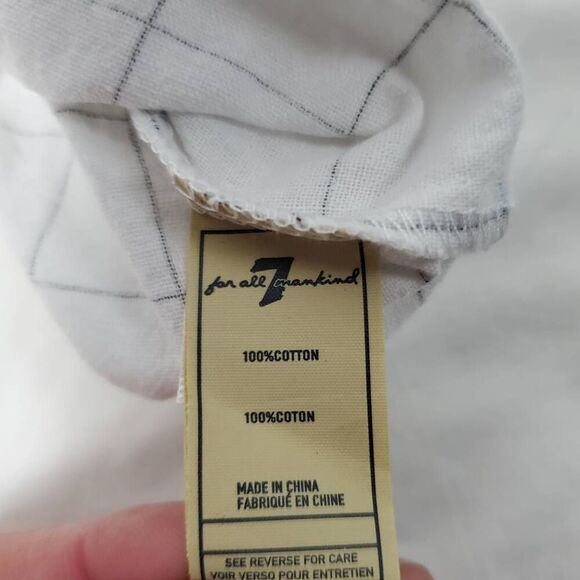 7 For all Mankind 4T Girls White Check Blouse - Picture 5 of 6